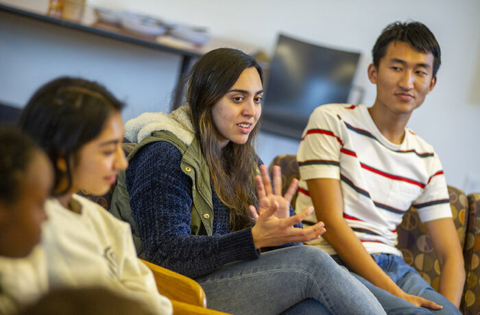 Students having a discussion at UC Davis