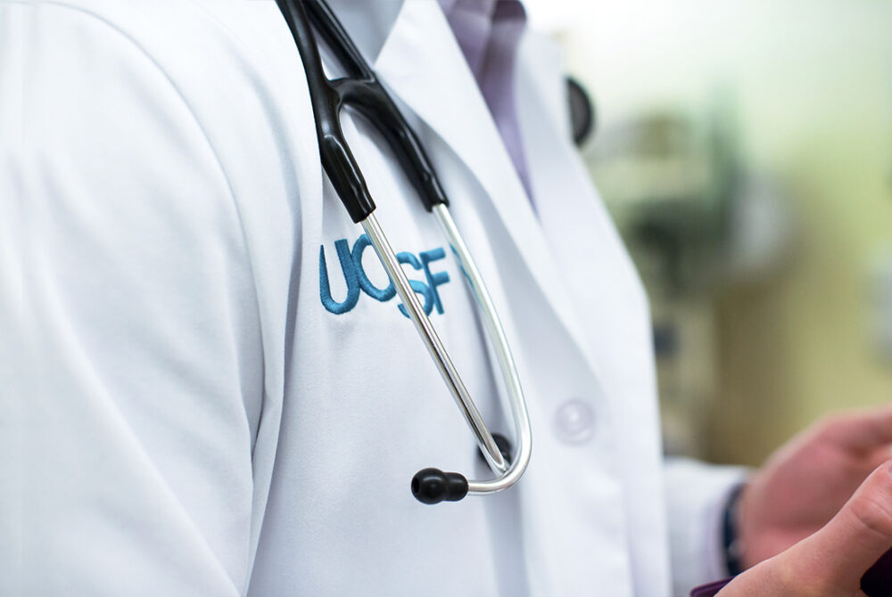 UCSF doctor wearing stethoscope