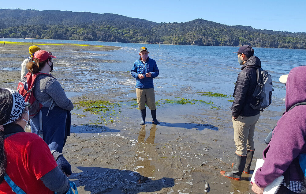 UCANR Climate Stewards Program participants standing on shoreline