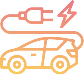 Electric vehicle with charger icon