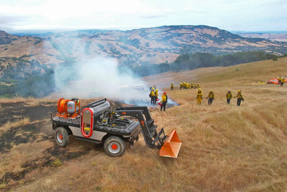 A DANNAR remote-controlled electric utility vehicle and energy platform is tested for use during wildfires