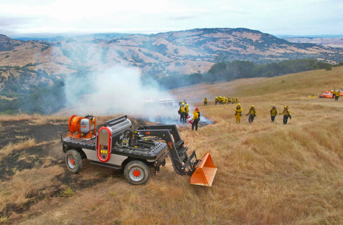 A DANNAR remote-controlled electric utility vehicle and energy platform is tested for use during wildfires