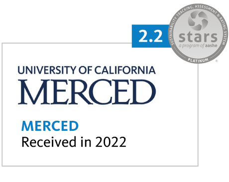 UC Merced Sustainability Performance Assessment 2.2 Platinum
Received in 2022