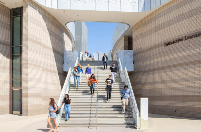 Students walking down steps at UC Santa Barbara